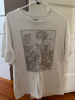 White Graphic Skeleton Tee